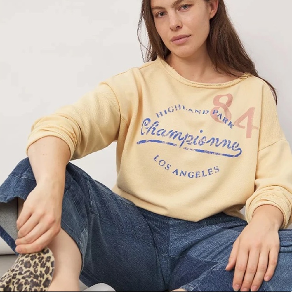 Maeve by Anthropologie championne graphic pullover sweatshirt